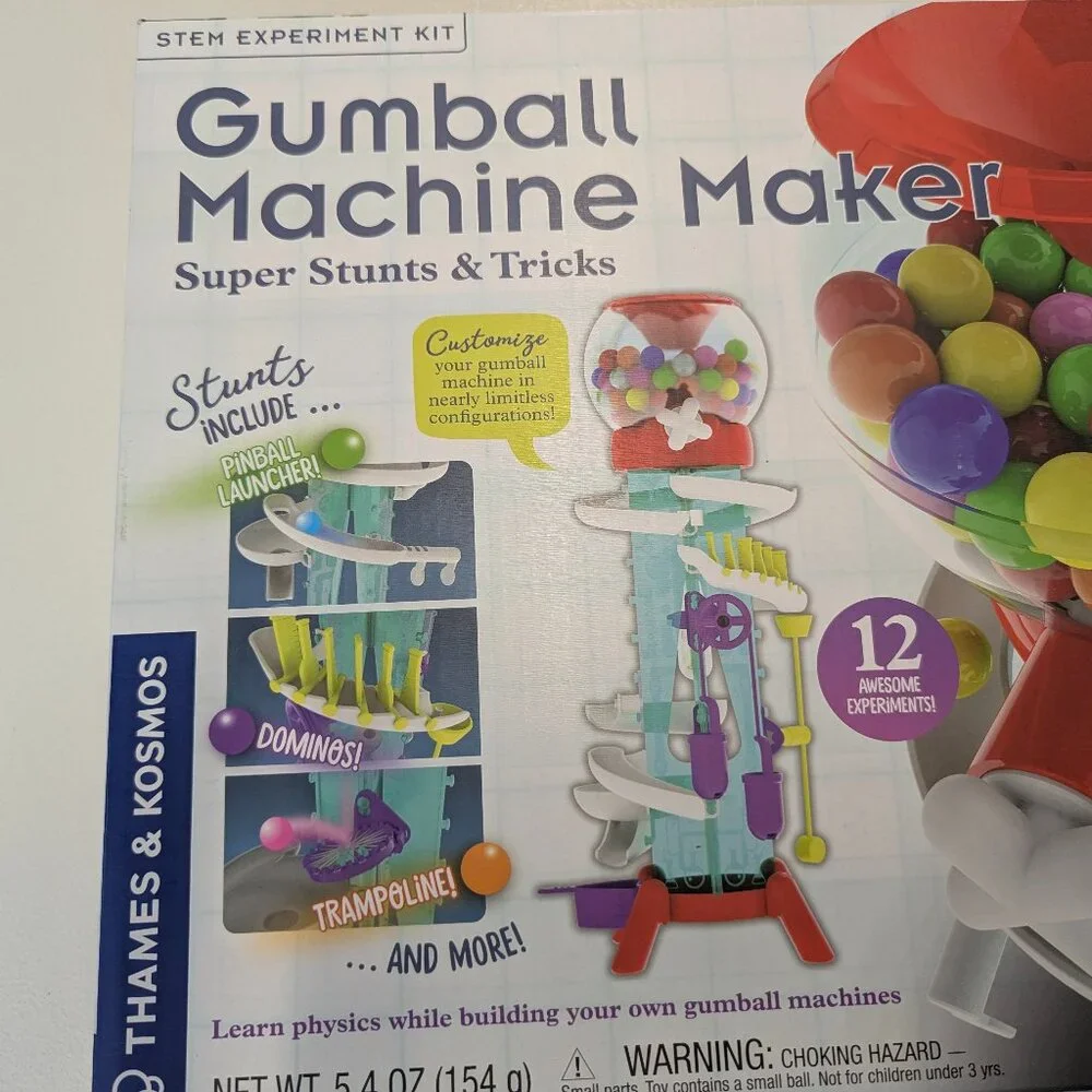 NIB Thames & Kosmos Gumball Machine Maker Super Stunts & Tricks Science Stem Toy